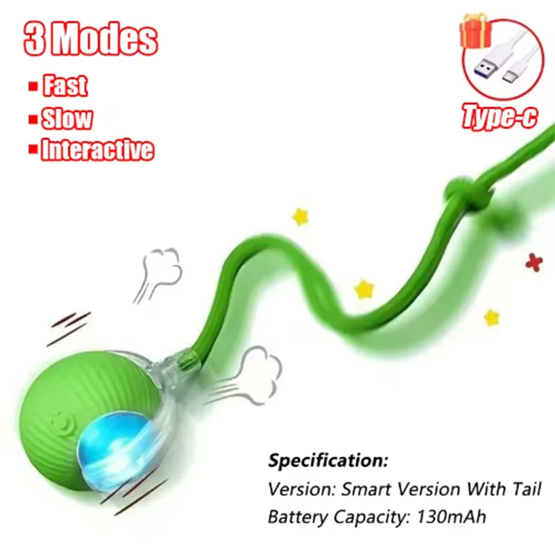 Smart Obstacle-Avoiding Cat Ball — USB Rechargeable