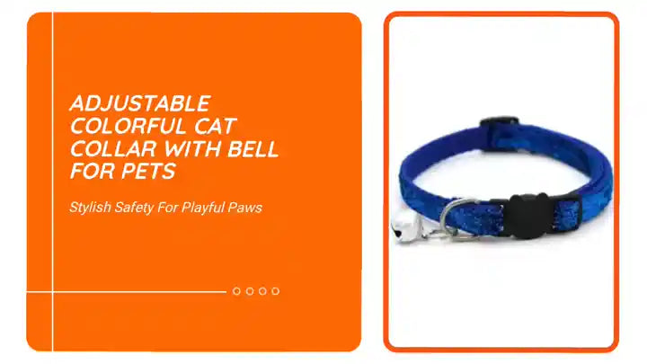 Adjustable Colorful Cat Collar with Bell for Pets by@Outfy