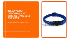 Adjustable Colorful Cat Collar with Bell for Pets by@Outfy