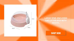 Large Semi-Enclosed Cat Litter Box with Shovel by@Outfy
